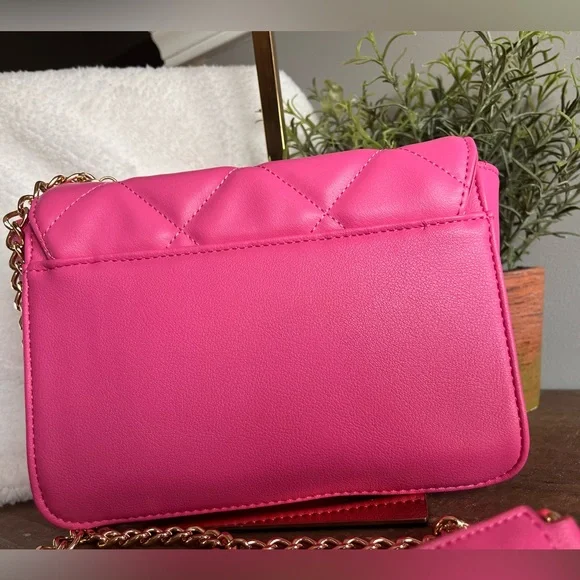 Juicy Couture Colorful Love Quilted Heart Stud Flap Crossbody Bag Pink NWT - Picture 5 of 6